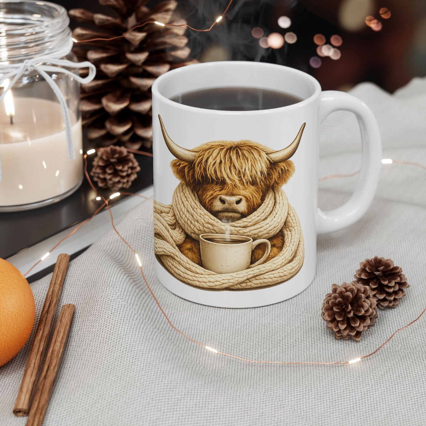“Too Cozy to Care” Ceramic Mug, (11oz, 15oz)