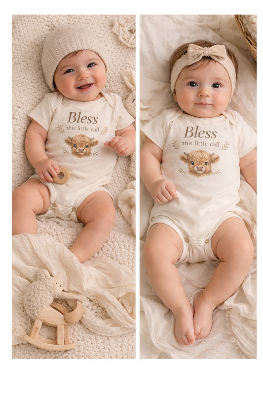 Bless This Little Calf – Baby Onesie/Infant Baby Rib Bodysuit
