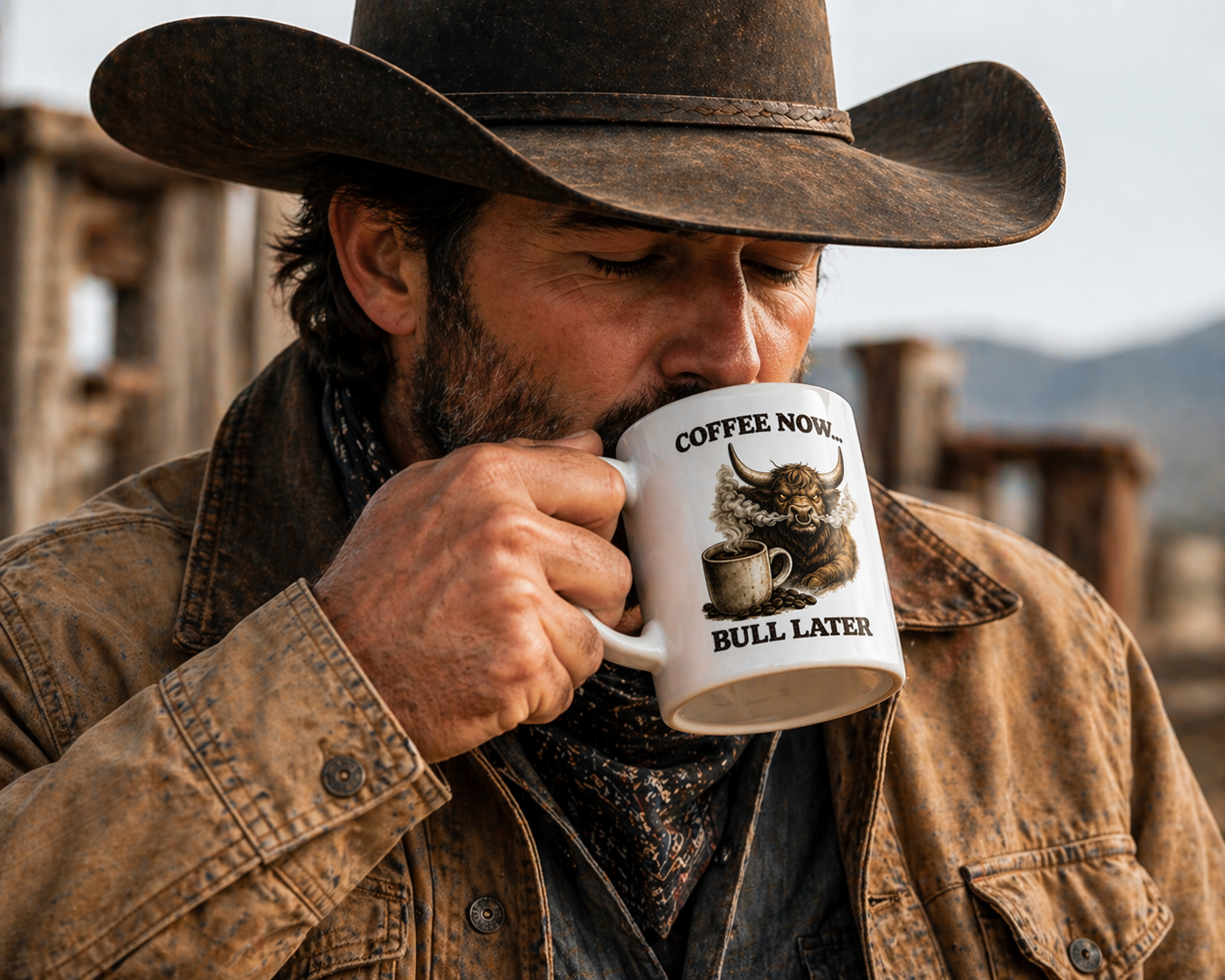 Coffee Now… Bull Later Ceramic Mug, (11oz, 15oz)