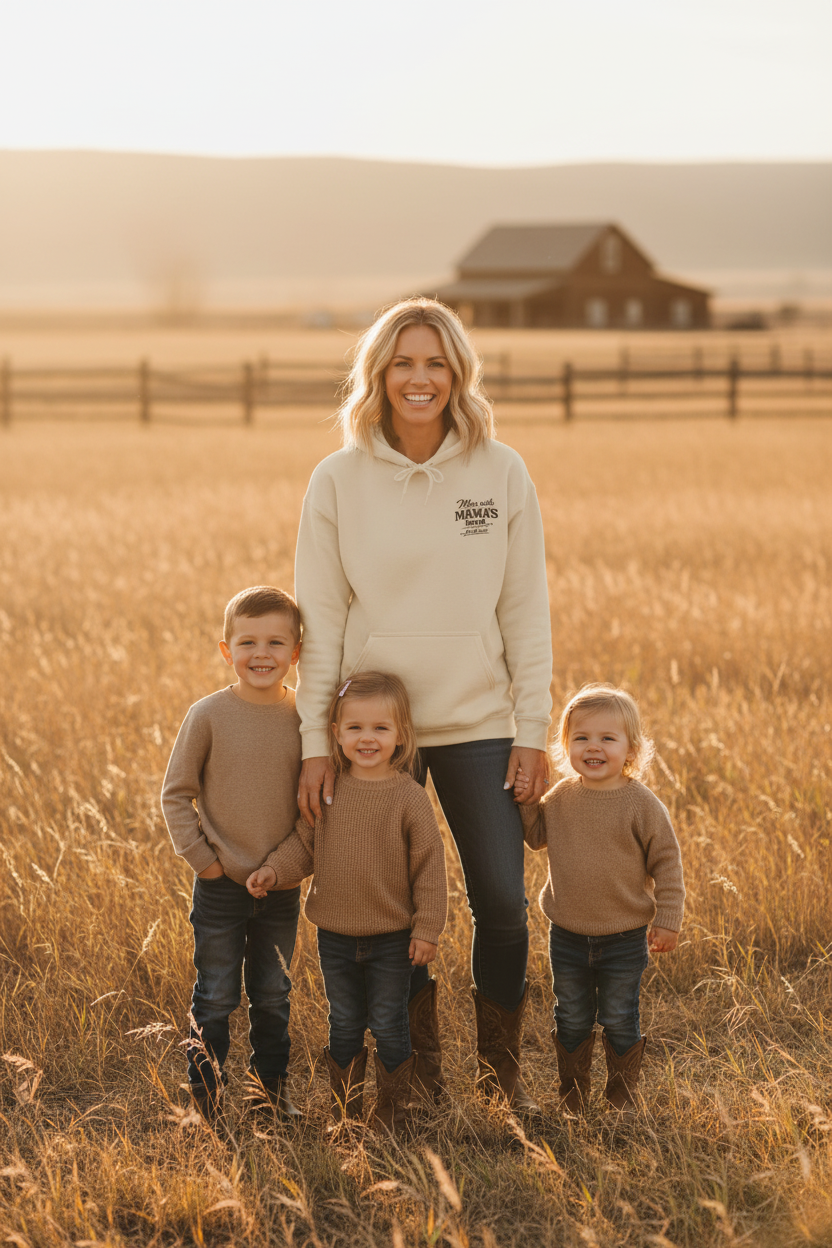 Mess With Mama's Herd - Front Logo with Kids
